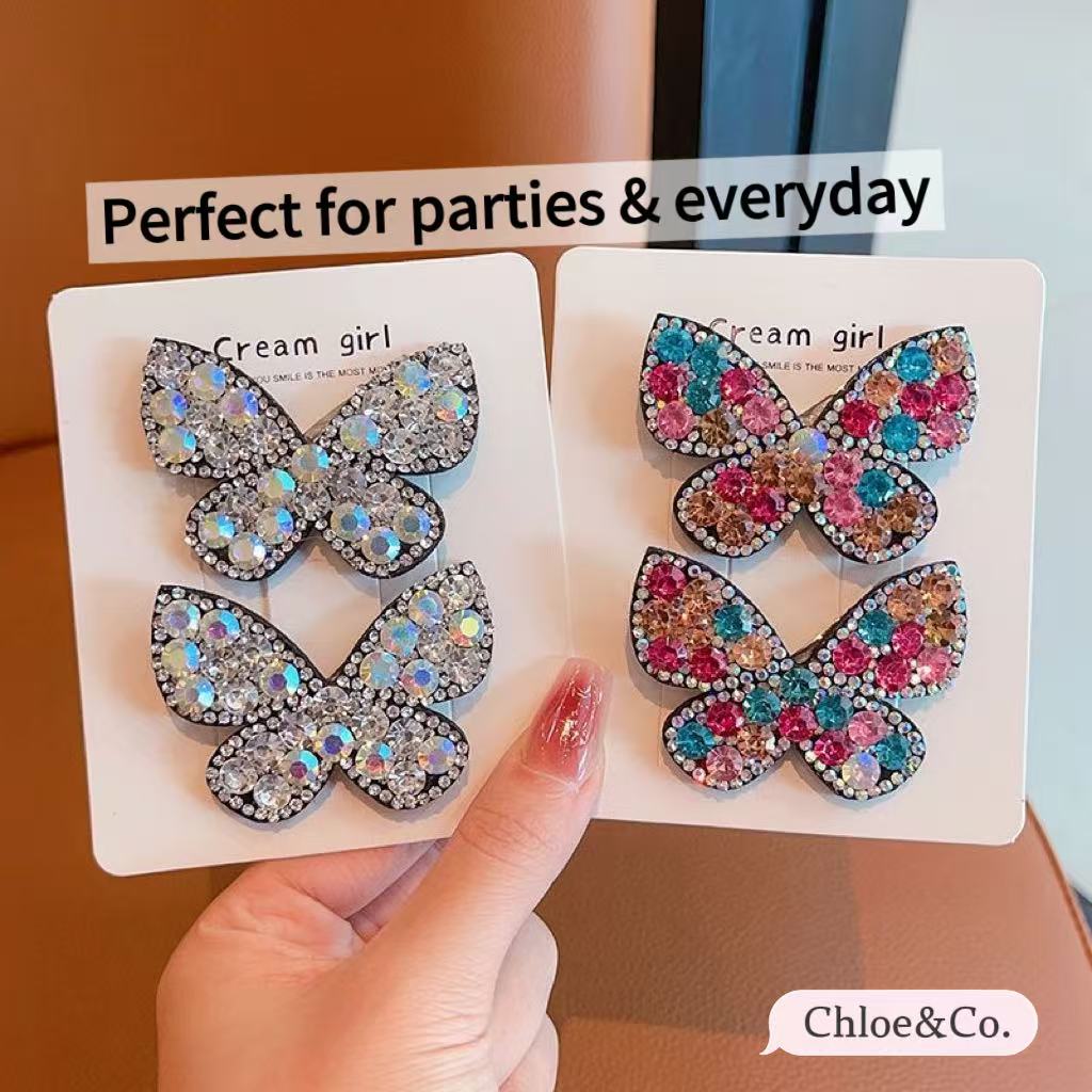 Sparkle Bow Hair Clip – Glitter Butterfly Design for Girls
