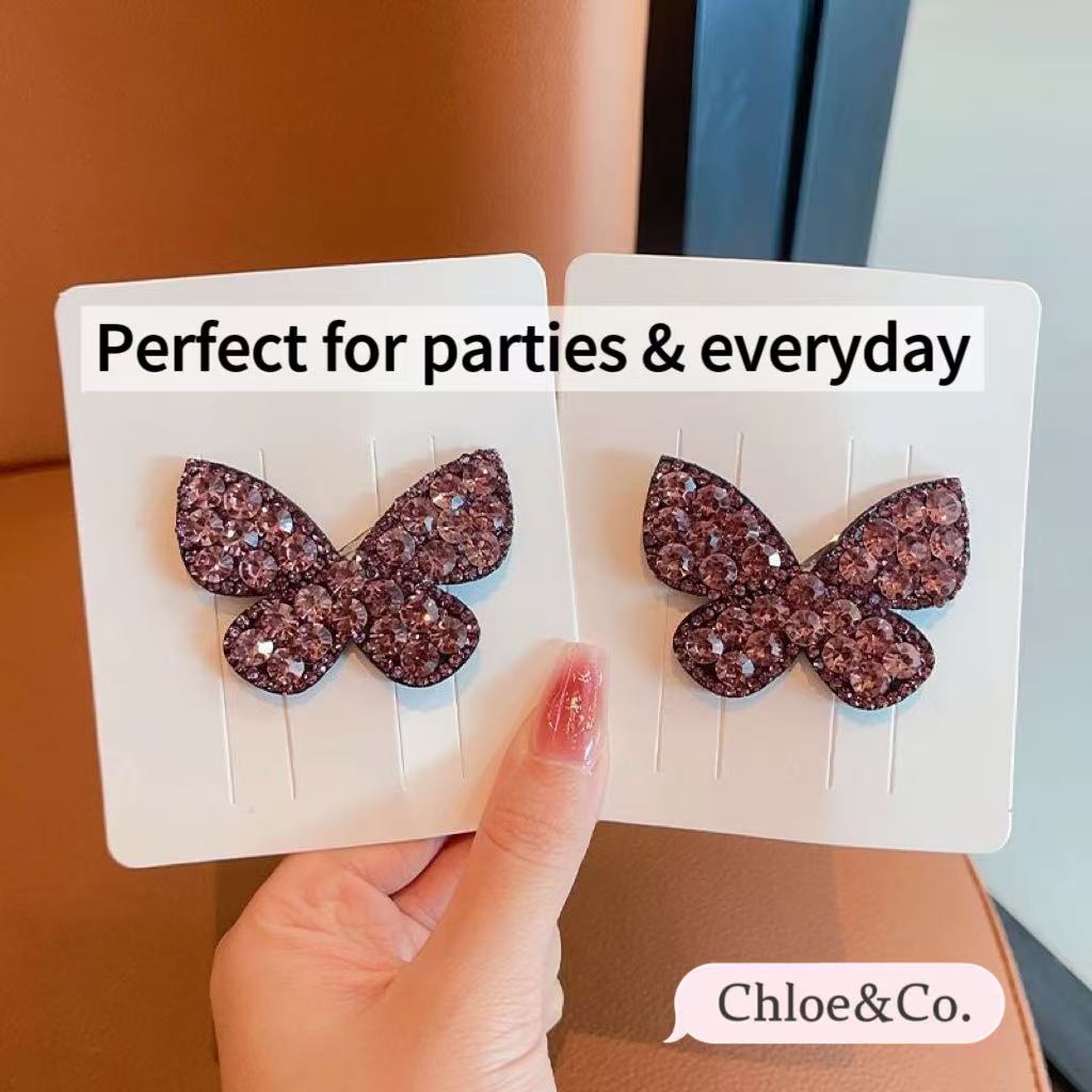 Sparkle Bow Hair Clip – Glitter Butterfly Design for Girls