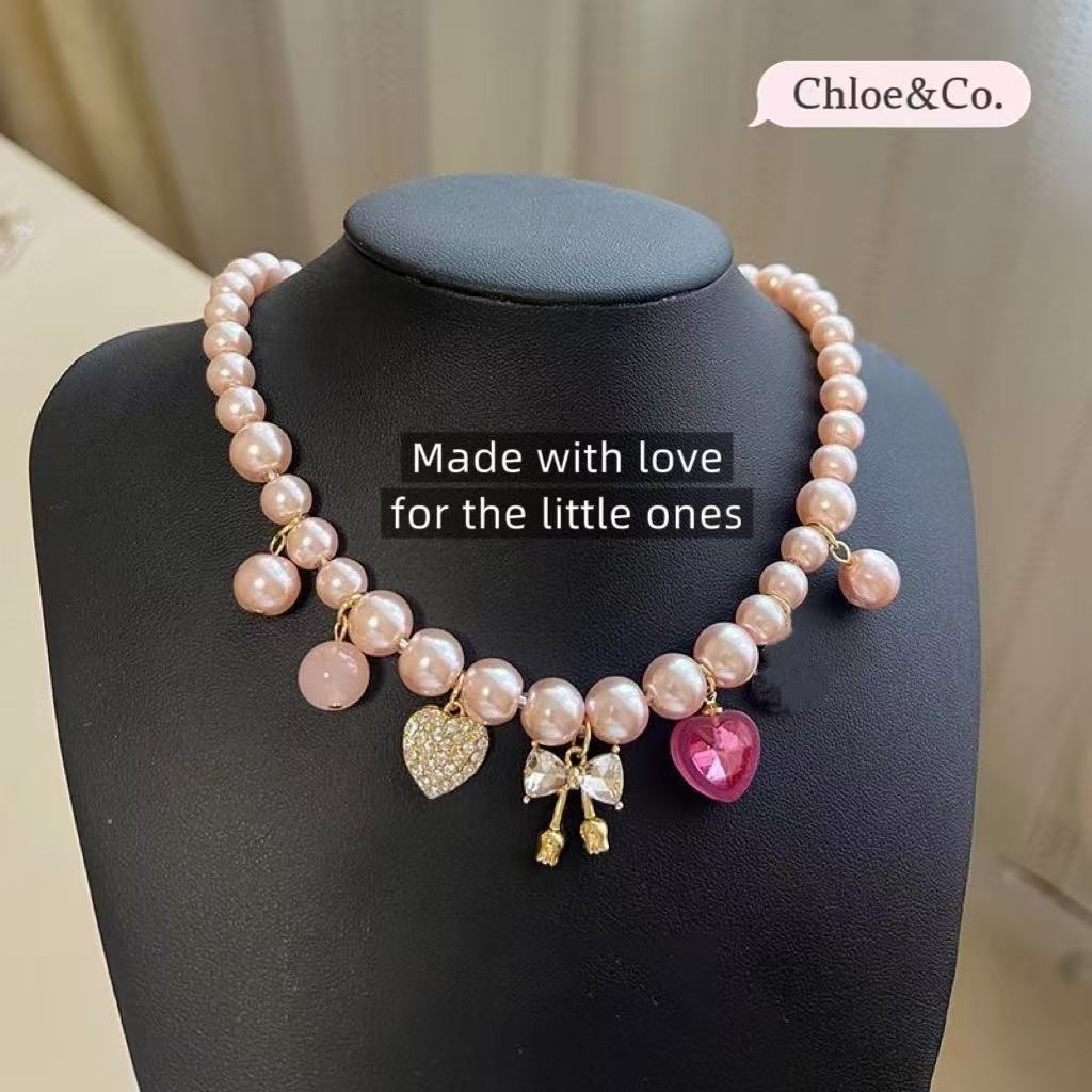 Children's Pearl Necklace – Faux Pearl, Safe Material, Adjustable Length