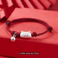 Cat Baguette Bracelet – 999 Sterling Silver Charm for Kids
