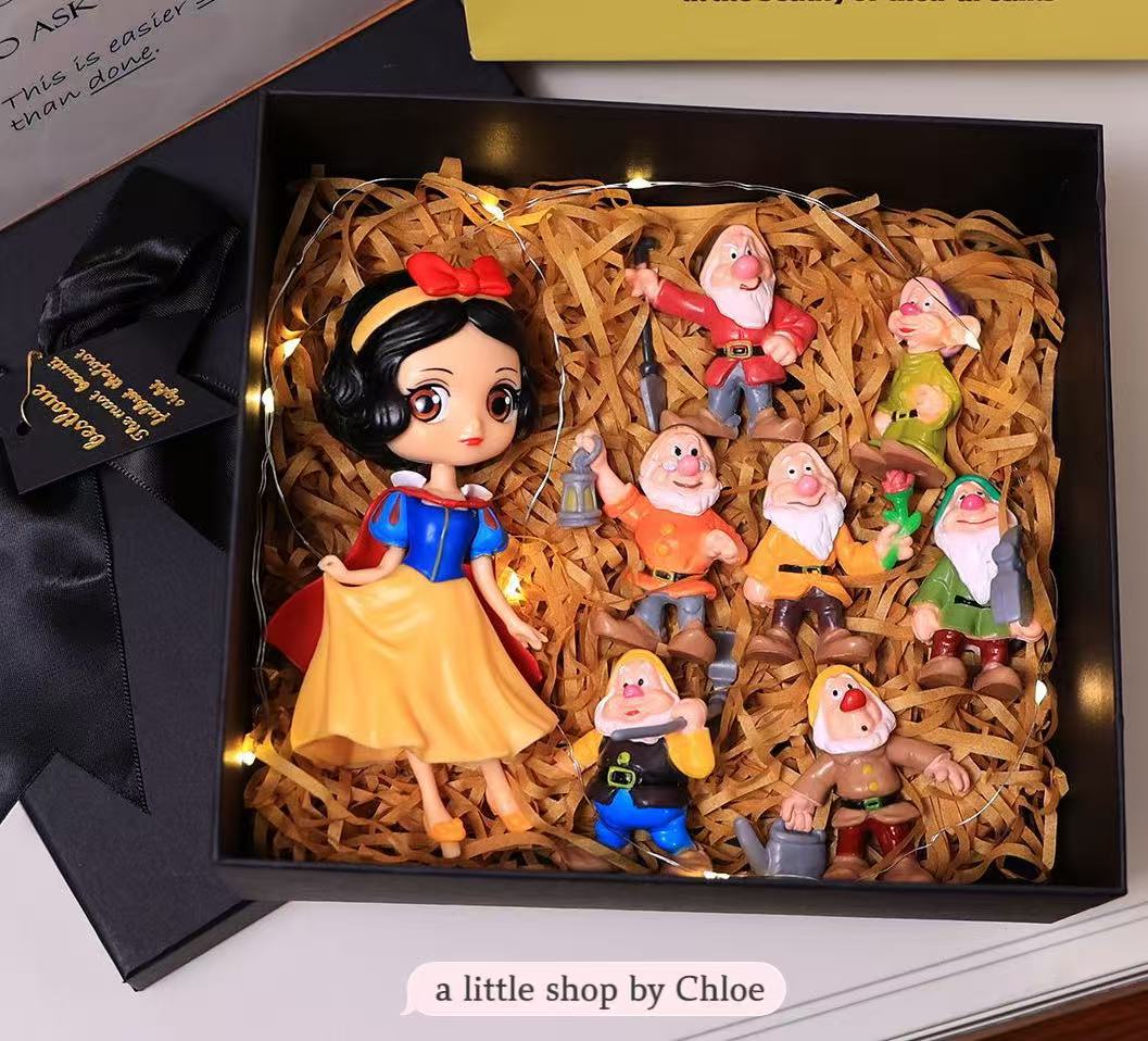 Fairy Tale Figure Set – 9-Piece Castle Story Dolls & Decor