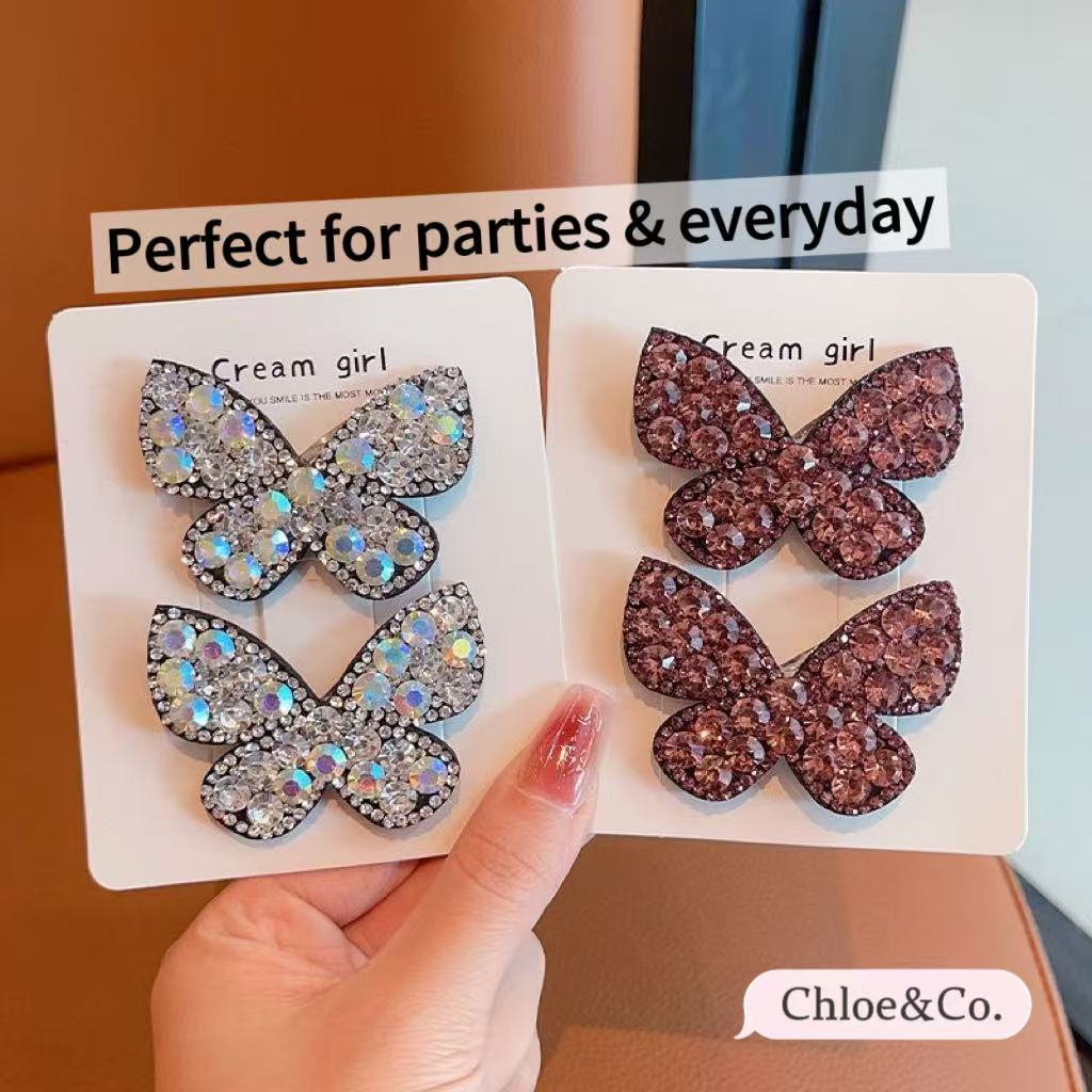 Sparkle Bow Hair Clip – Glitter Butterfly Design for Girls