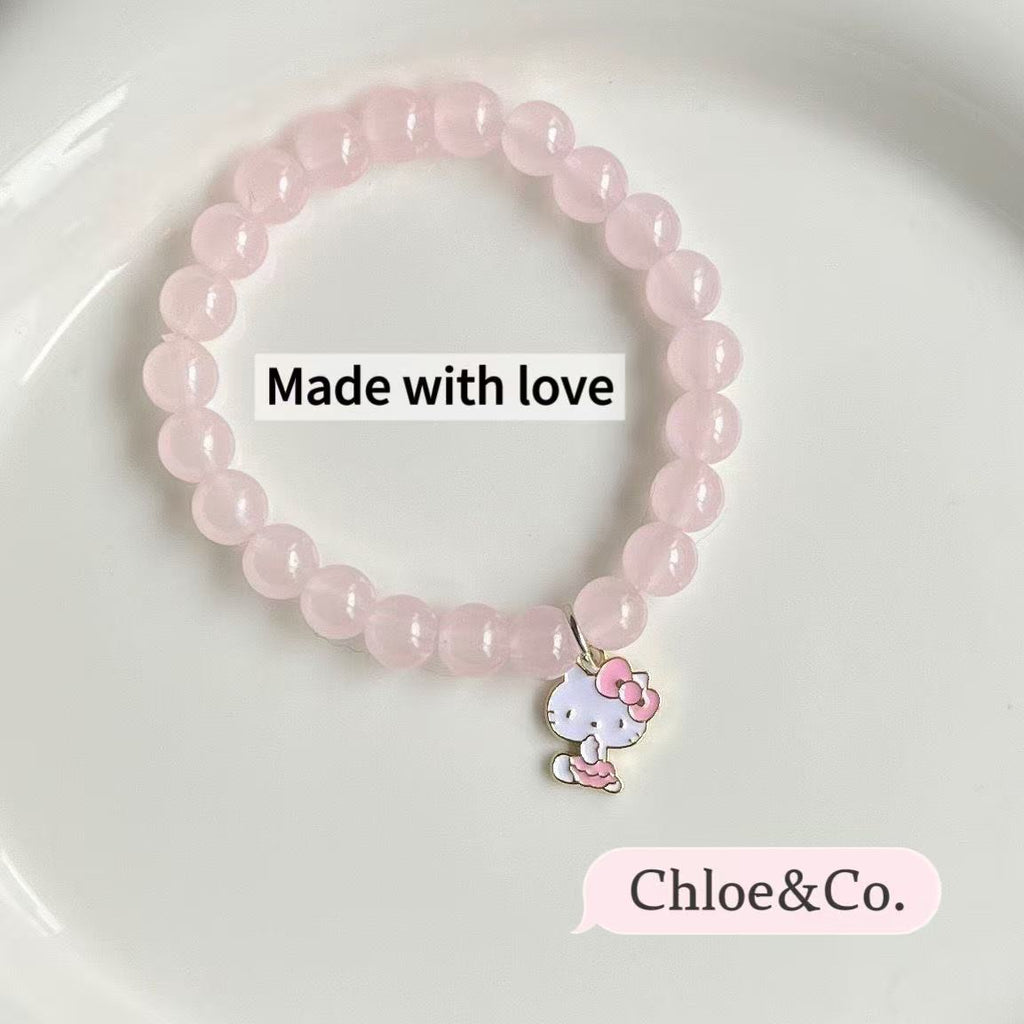 Heart Charm Bracelet – Sterling Silver, Handmade for Girls