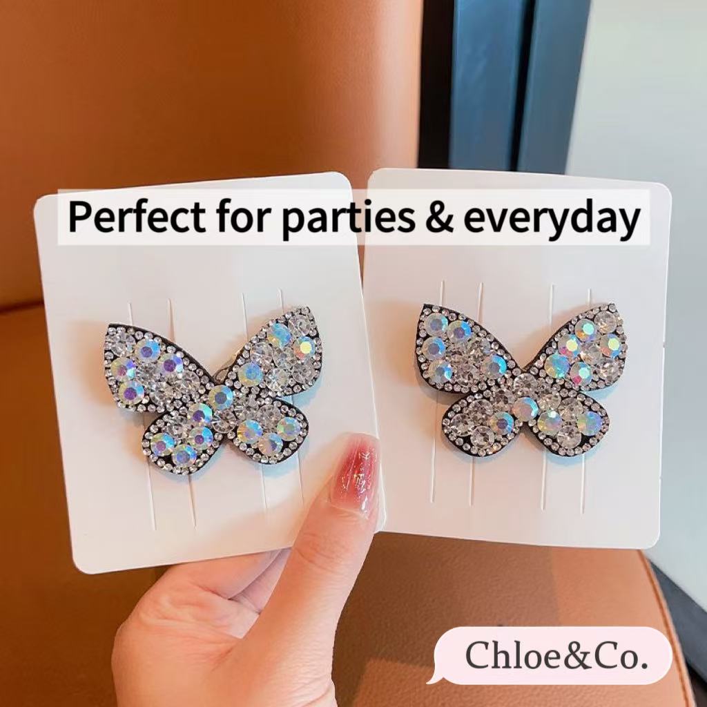 Sparkle Bow Hair Clip – Glitter Butterfly Design for Girls