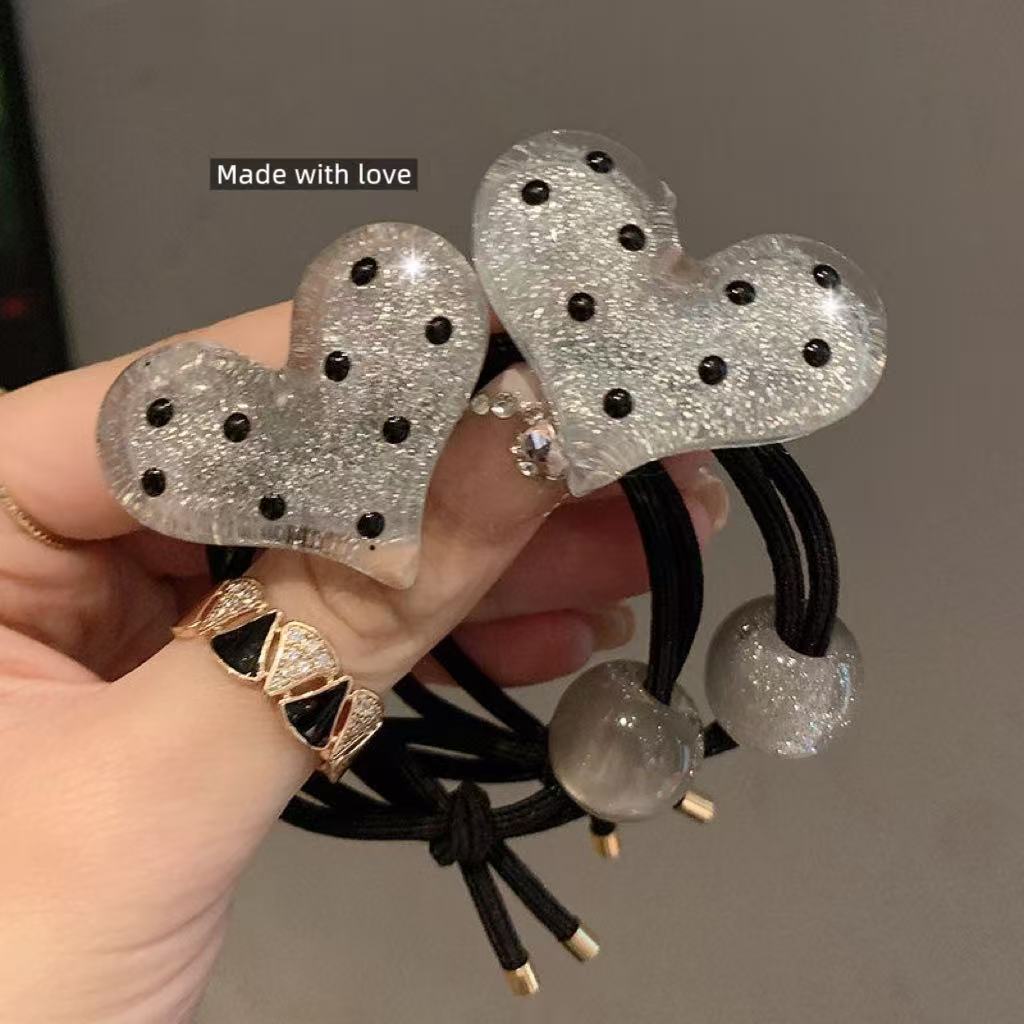 Polka Dot Hair Ties for Girls – Cute Elastic Hair Rings for Ponytail, Elegant Hair Ropes for Kids & Moms