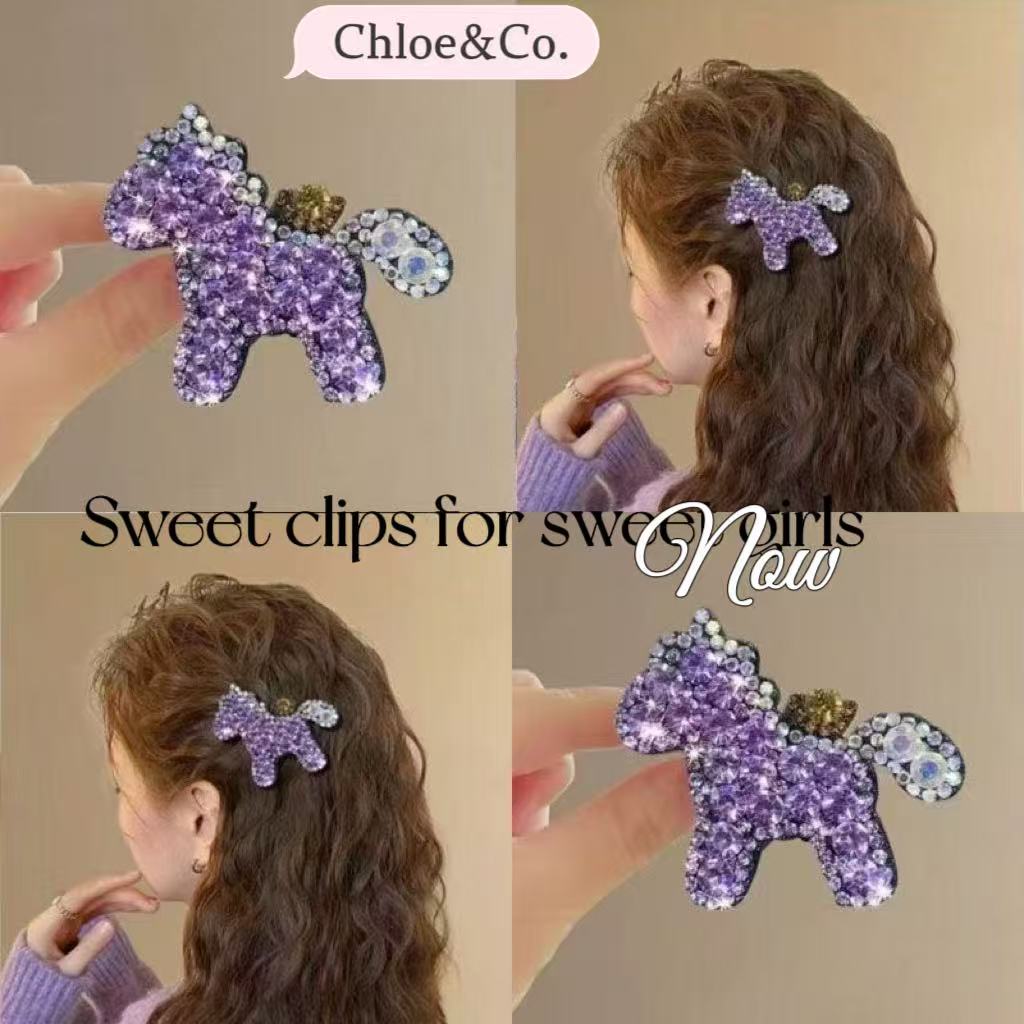 Crystal Pony Hair Clip – Sparkle Pony Clips for Girls