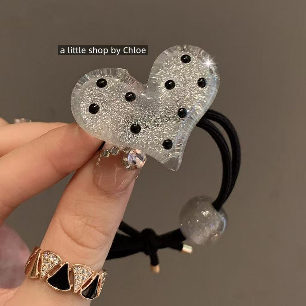 Polka Dot Hair Ties for Girls – Cute Elastic Hair Rings for Ponytail, Elegant Hair Ropes for Kids & Moms