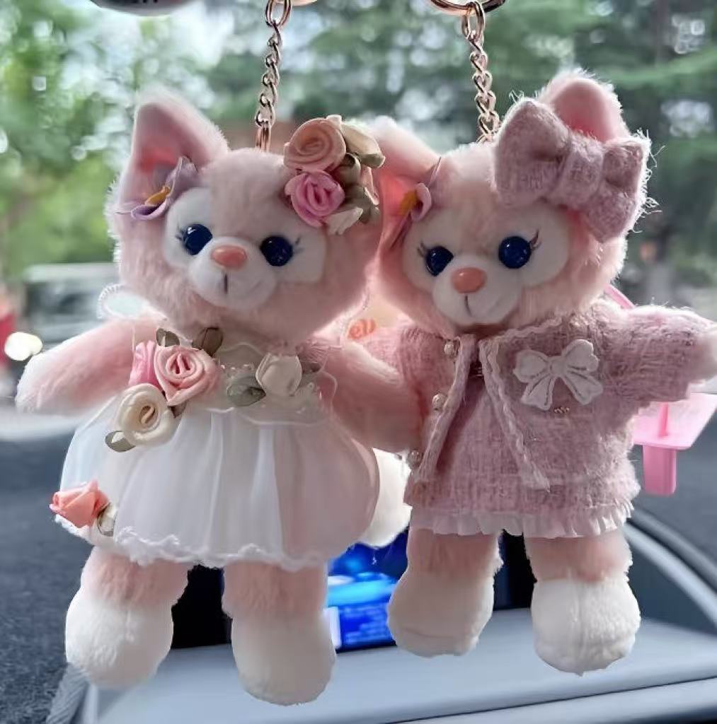 Little Fox Plush Keychain – Soft Charm with Bow for Backpack & Keys