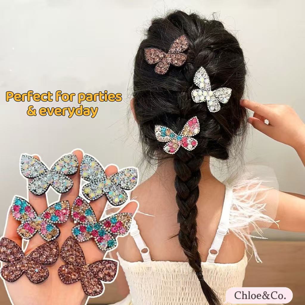 Sparkle Bow Hair Clip – Glitter Butterfly Design for Girls