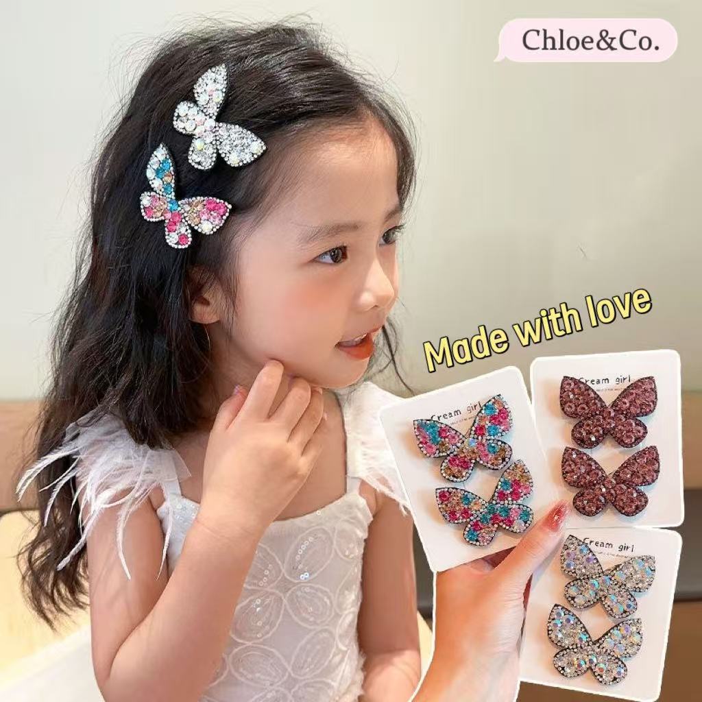 Sparkle Bow Hair Clip – Glitter Butterfly Design for Girls