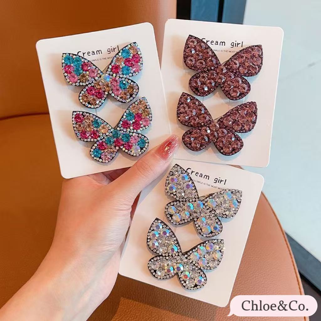 Sparkle Bow Hair Clip – Glitter Butterfly Design for Girls