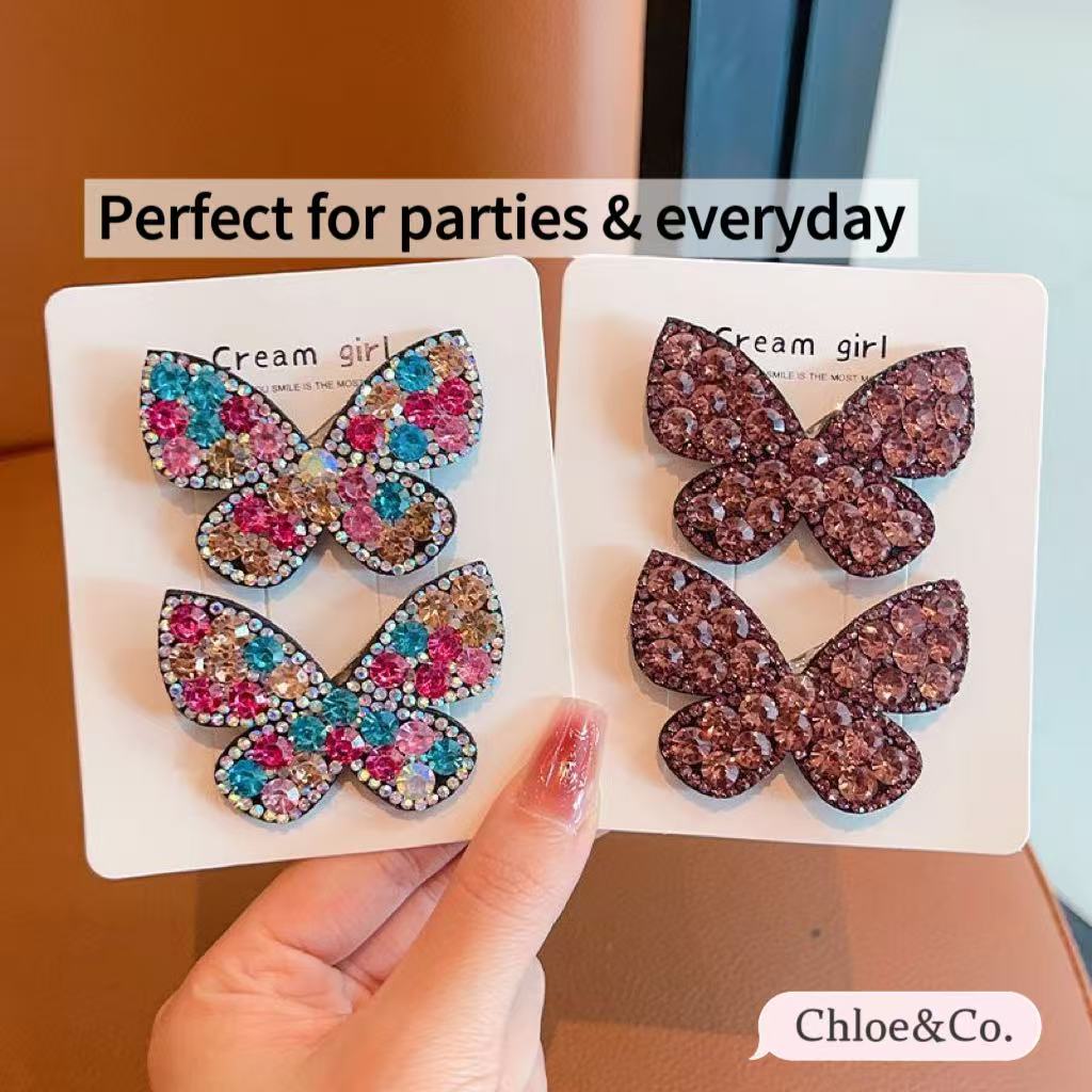 Sparkle Bow Hair Clip – Glitter Butterfly Design for Girls