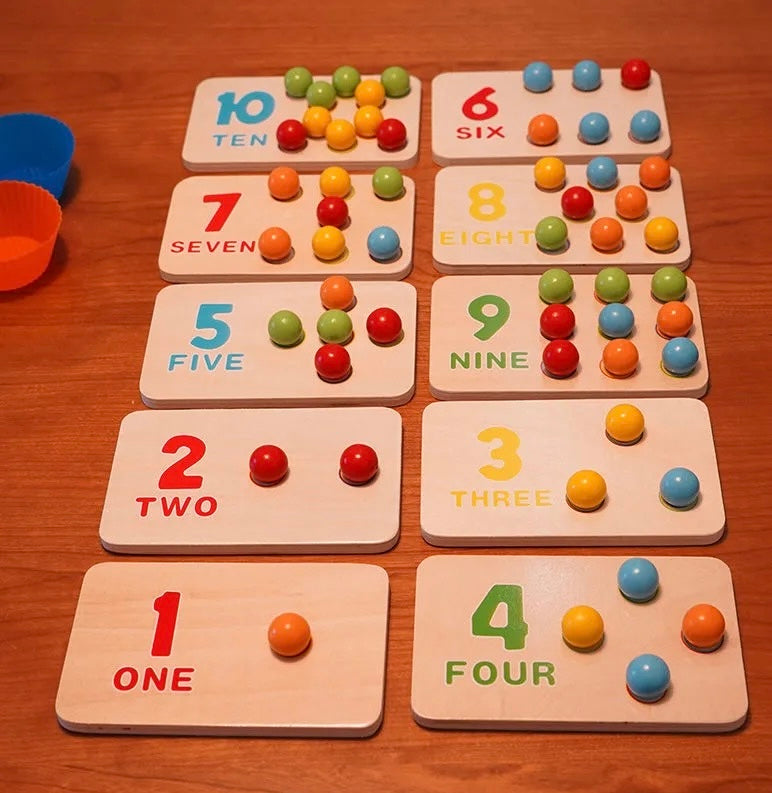 Montessori Number Learning Board 1-10 – Bead Clipping Game / Fine Motor Skills Toy for Toddlers, Kindergarten Preschool Teaching Aid (2 Styles) | Retail & Wholesale