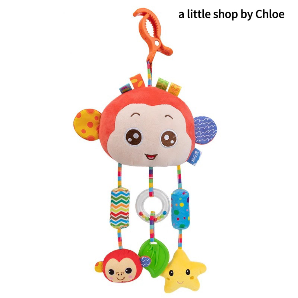 Baby Sensory Toy – Rabbit Rattle with Teether, Crinkle Paper & Bell – Stroller/Crib Hanging Toy for Newborns (1/3/6/12 Packs) | Food-Grade, 20×46 cm