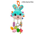 Baby Sensory Toy – Rabbit Rattle with Teether, Crinkle Paper & Bell – Stroller/Crib Hanging Toy for Newborns (1/3/6/12 Packs) | Food-Grade, 20×46 cm