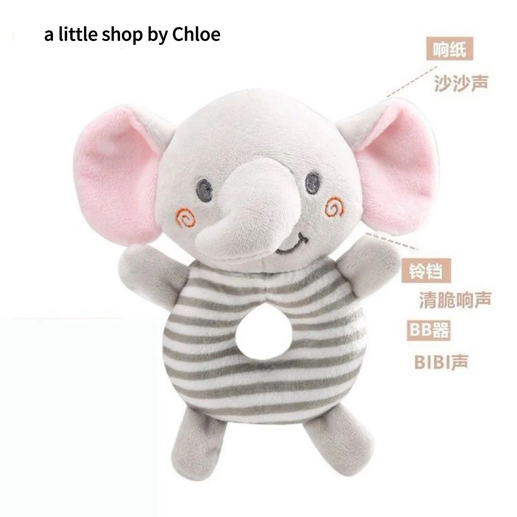Baby Sensory Toy – Rabbit Rattle with Teether, Crinkle Paper & Bell – Stroller/Crib Hanging Toy for Newborns (1/3/6/12 Packs) | Food-Grade, 20×46 cm