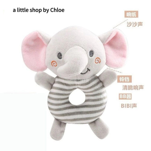 Baby Sensory Toy – Rabbit Rattle with Teether, Crinkle Paper & Bell – Stroller/Crib Hanging Toy for Newborns (1/3/6/12 Packs) | Food-Grade, 20×46 cm