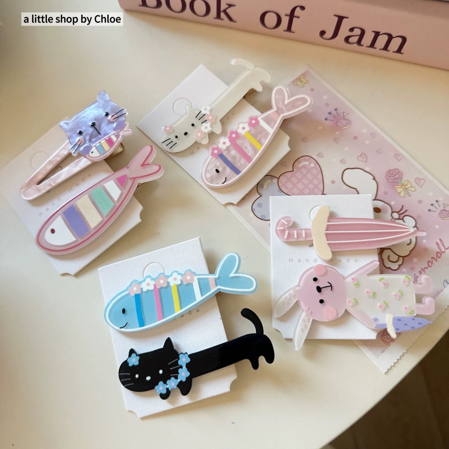 Cute Acrylic Hair Clips for Girls – Cartoon Bread Shape & Bear Design, Kids Hair Accessories (Retail & Wholesale)