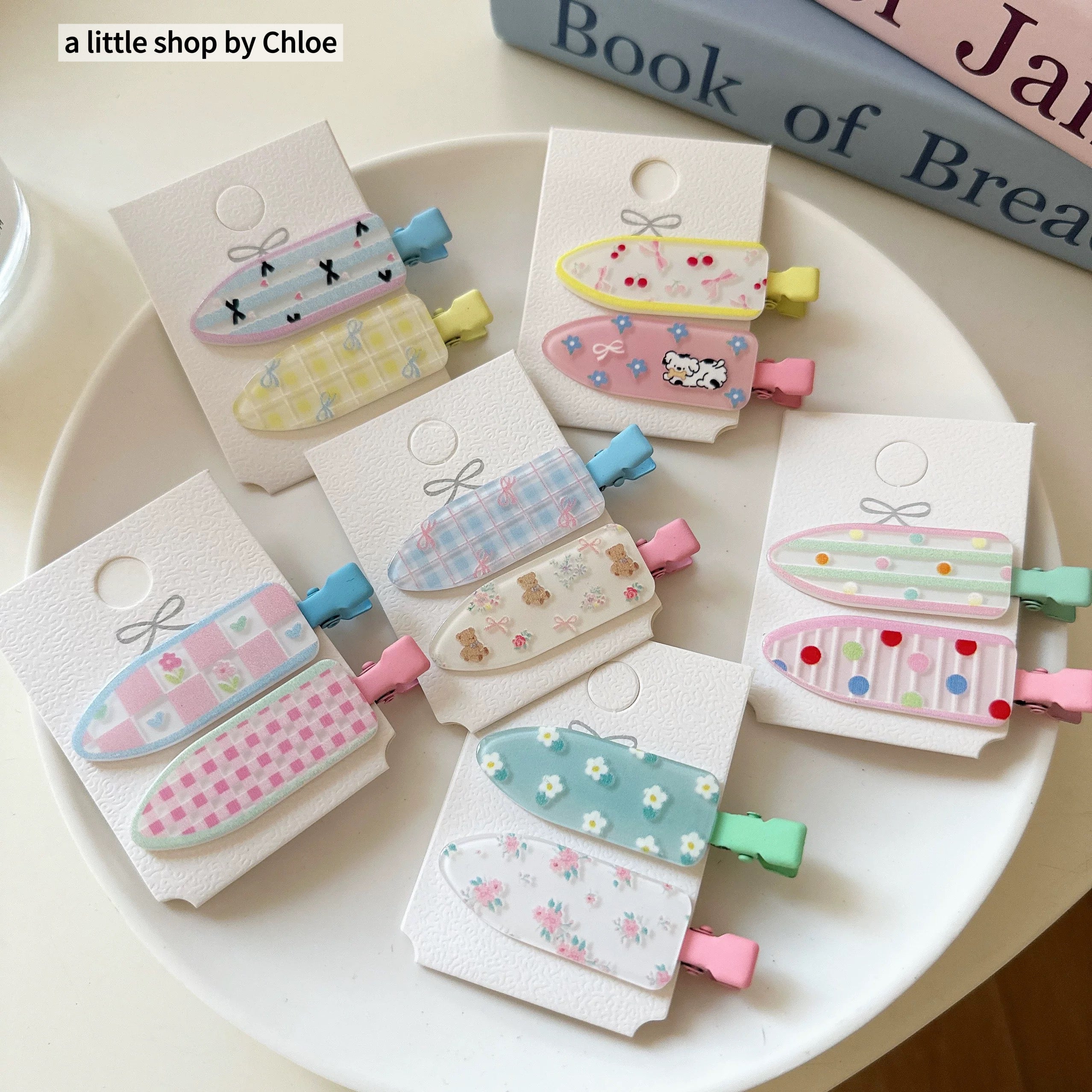 Cute Acrylic Hair Clips for Girls – Cartoon Bread Shape & Bear Design, Kids Hair Accessories (Retail & Wholesale)