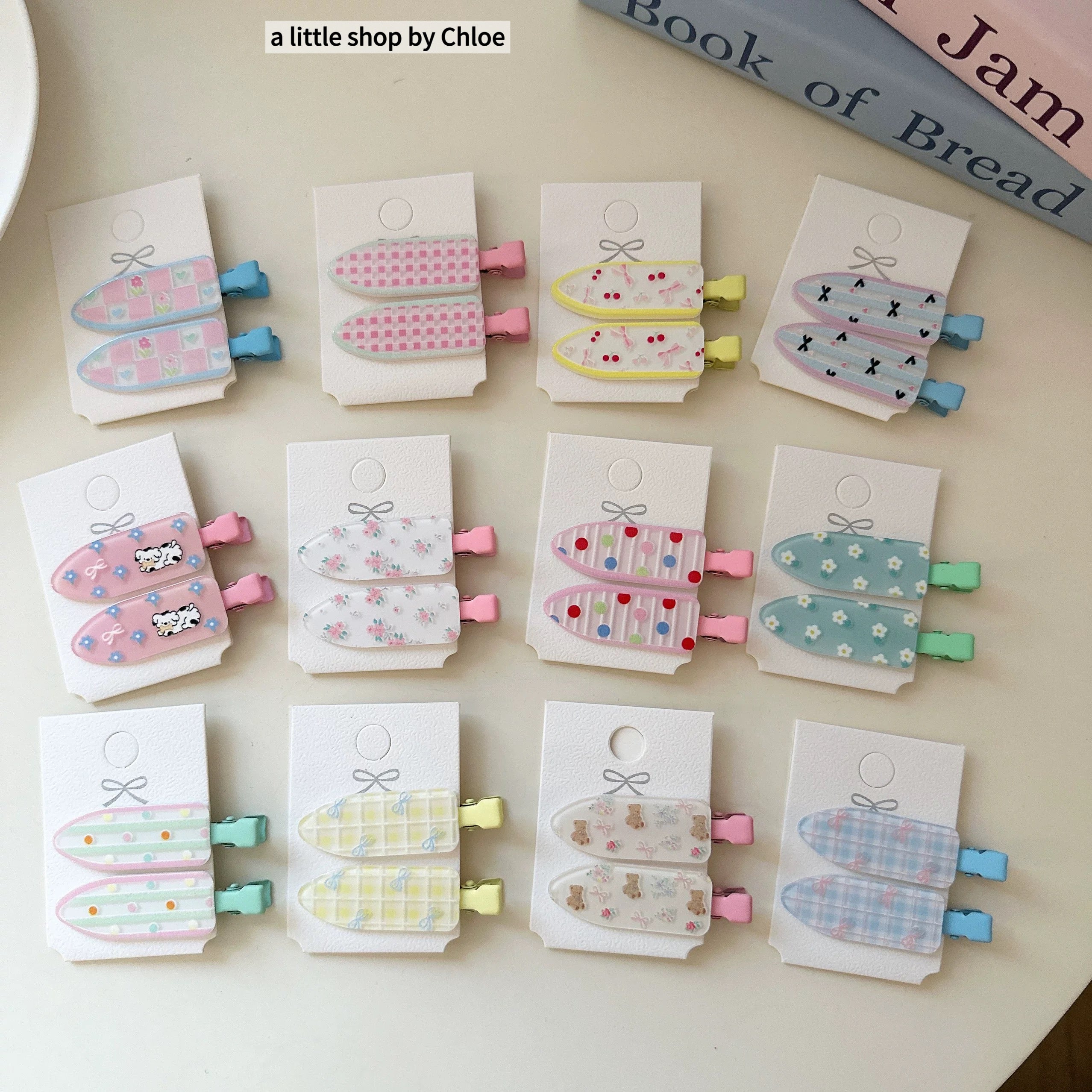 Cute Acrylic Hair Clips for Girls – Cartoon Bread Shape & Bear Design, Kids Hair Accessories (Retail & Wholesale)