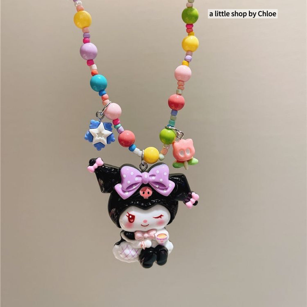 Princess Beaded Necklace for Girls – Cartoon Charm Pendant Kids Jewelry (3/6/9/18 Packs) | Retail & Wholesale