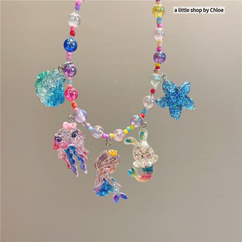 Princess Beaded Necklace for Girls – Cartoon Charm Pendant Kids Jewelry (3/6/9/18 Packs) | Retail & Wholesale