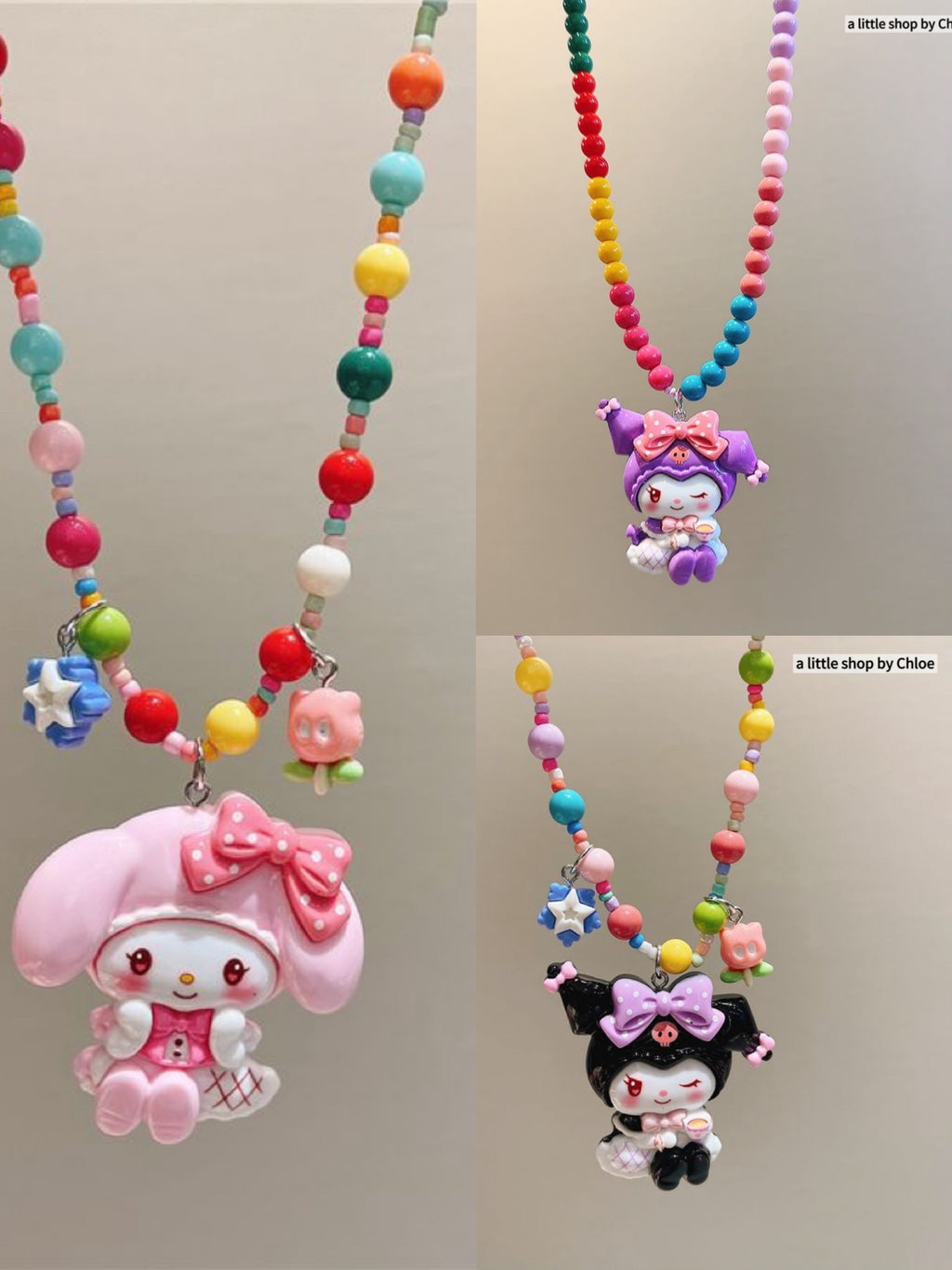 Princess Beaded Necklace for Girls – Cartoon Charm Pendant Kids Jewelry (3/6/9/18 Packs) | Retail & Wholesale