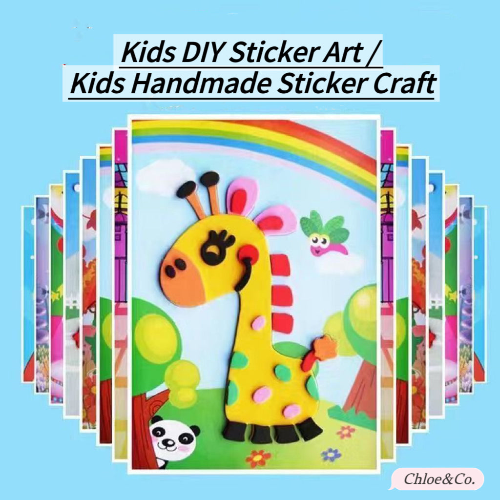 Kids DIY Sticker Art Craft – No Scissors, No Glue – Individually Packaged (11/21/30/40 Sets) | Recommended for Kindergarten Art Class | Retail & Wholesale