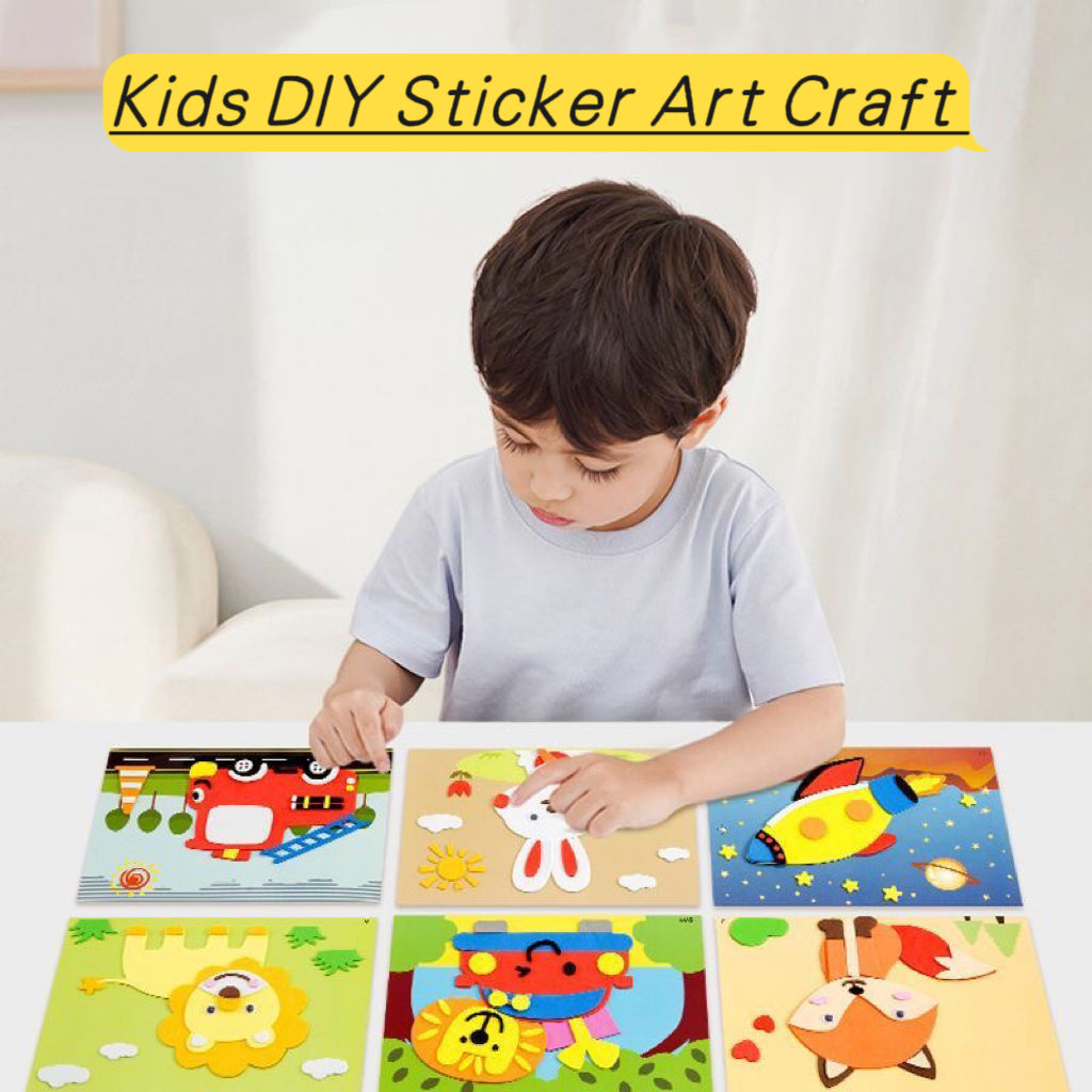 Kids 3D Sticker Art – EVA DIY Craft for Girls – Dinosaur / Unicorn / Animal Themes (30/60 Sets) | No Glue, No Scissors – Kindergarten Art Activity | Retail & Wholesale