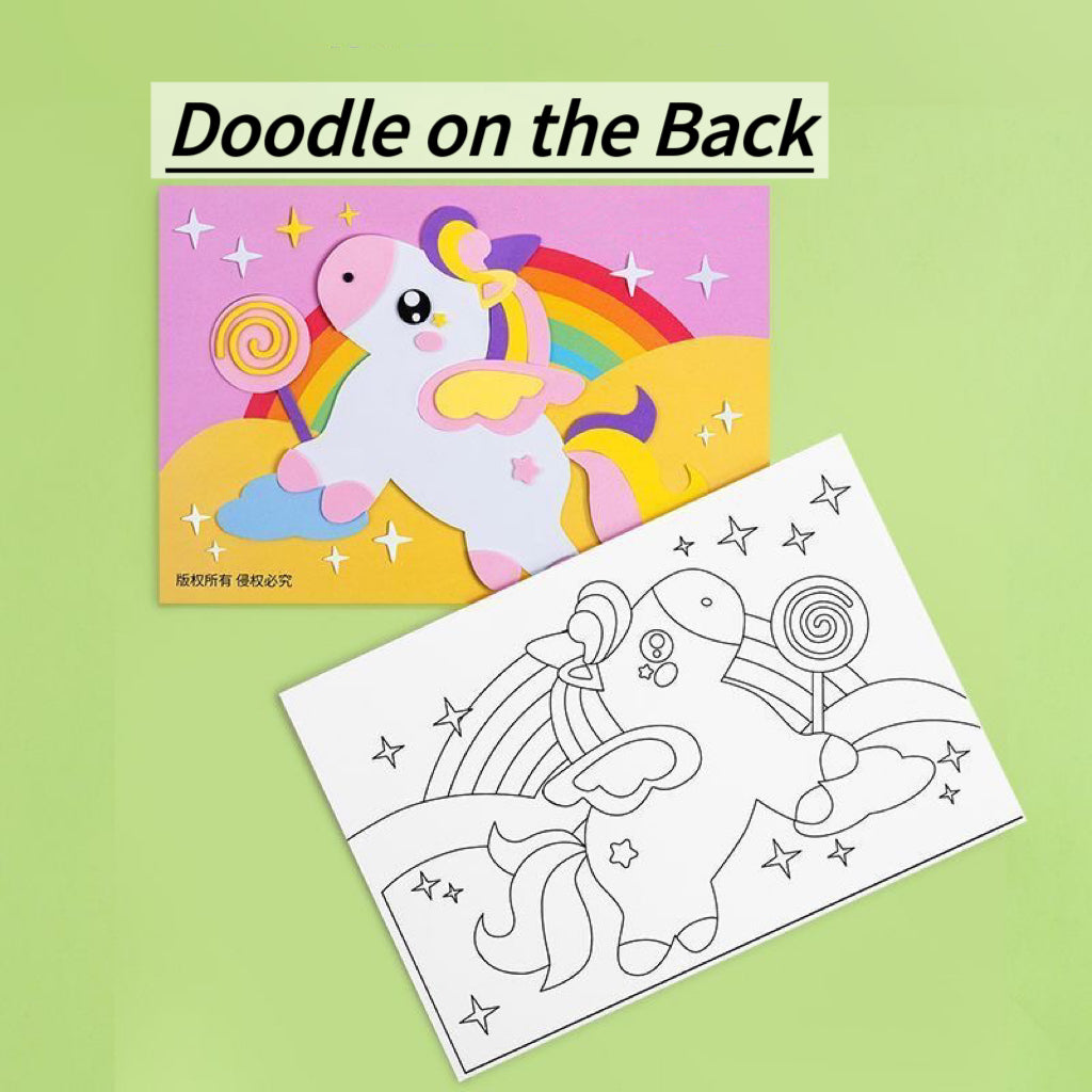 Kids 3D Sticker Art – EVA DIY Craft for Girls – Dinosaur / Unicorn / Animal Themes (30/60 Sets) | No Glue, No Scissors – Kindergarten Art Activity | Retail & Wholesale
