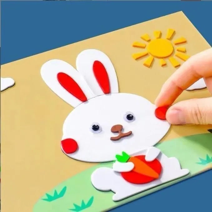 Kids 3D Sticker Art – EVA DIY Craft for Girls – Dinosaur / Unicorn / Animal Themes (30/60 Sets) | No Glue, No Scissors – Kindergarten Art Activity | Retail & Wholesale
