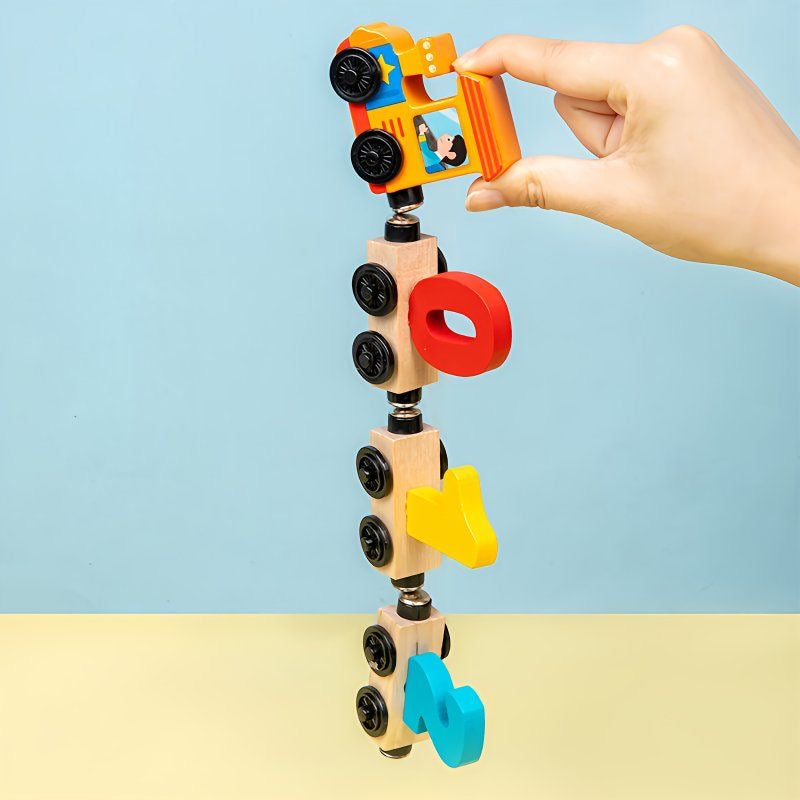Magnetic Wooden Train Set – Number & Letter Building Blocks for Toddlers 1-3 Years (0-12 Numbers) | Montessori Early Learning Toy | Retail & Wholesale