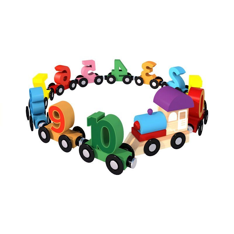 Magnetic Wooden Train Set – Number & Letter Building Blocks for Toddlers 1-3 Years (0-12 Numbers) | Montessori Early Learning Toy | Retail & Wholesale