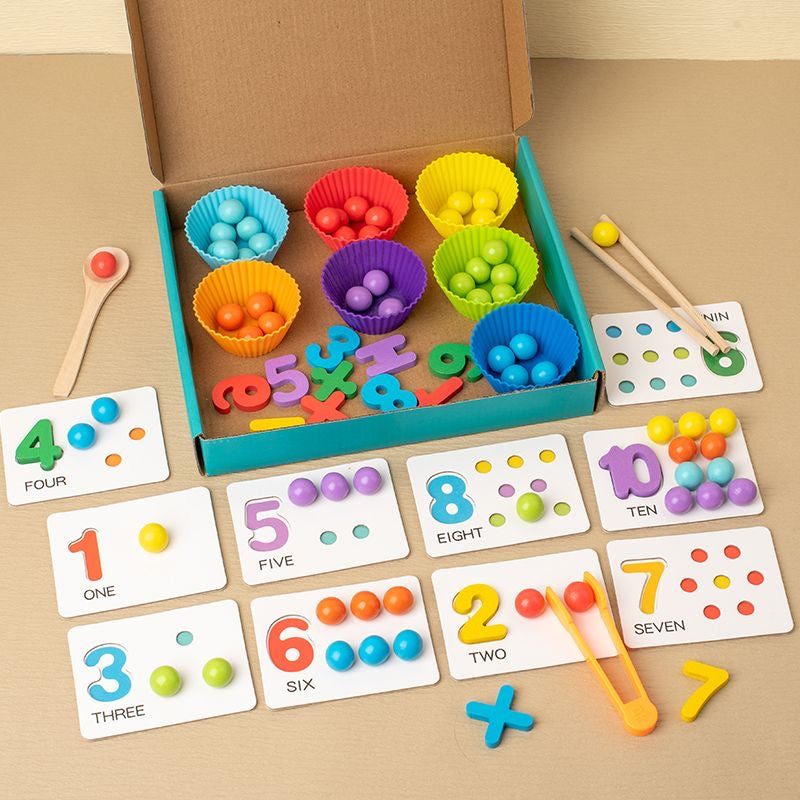 Montessori Number Learning Board 1-10 – Bead Clipping Game / Fine Motor Skills Toy for Toddlers, Kindergarten Preschool Teaching Aid (2 Styles) | Retail & Wholesale