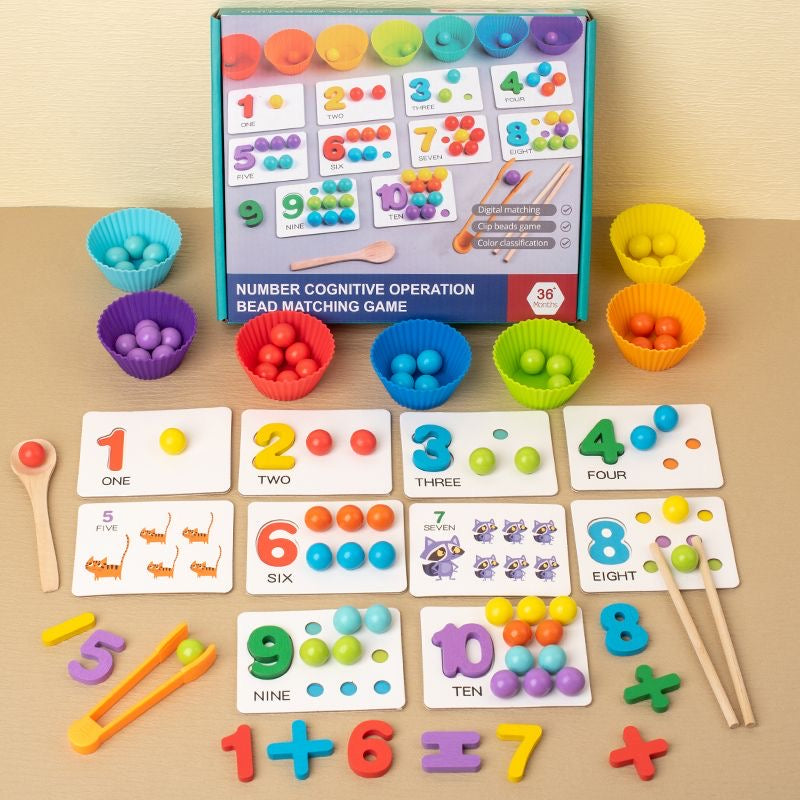 Montessori Number Learning Board 1-10 – Bead Clipping Game / Fine Motor Skills Toy for Toddlers, Kindergarten Preschool Teaching Aid (2 Styles) | Retail & Wholesale