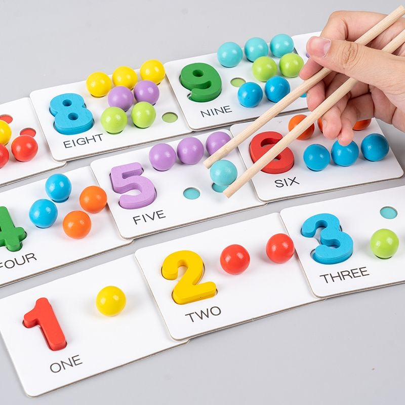 Montessori Number Learning Board 1-10 – Bead Clipping Game / Fine Motor Skills Toy for Toddlers, Kindergarten Preschool Teaching Aid (2 Styles) | Retail & Wholesale