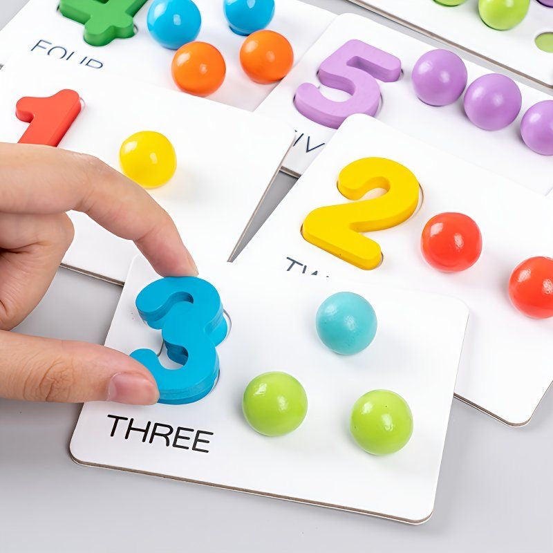 Montessori Number Learning Board 1-10 – Bead Clipping Game / Fine Motor Skills Toy for Toddlers, Kindergarten Preschool Teaching Aid (2 Styles) | Retail & Wholesale