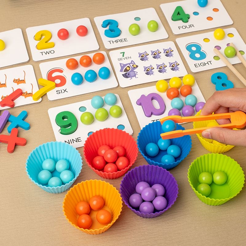 Montessori Number Learning Board 1-10 – Bead Clipping Game / Fine Motor Skills Toy for Toddlers, Kindergarten Preschool Teaching Aid (2 Styles) | Retail & Wholesale