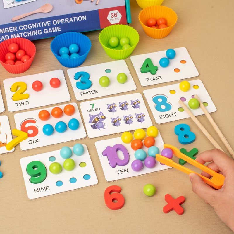 Montessori Number Learning Board 1-10 – Bead Clipping Game / Fine Motor Skills Toy for Toddlers, Kindergarten Preschool Teaching Aid (2 Styles) | Retail & Wholesale