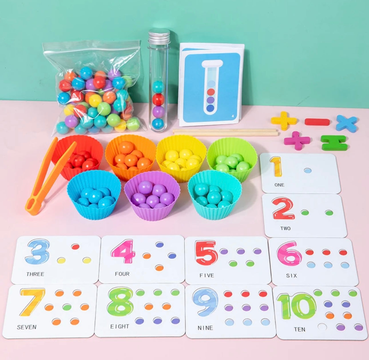Montessori Number Learning Board 1-10 – Bead Clipping Game / Fine Motor Skills Toy for Toddlers, Kindergarten Preschool Teaching Aid (2 Styles) | Retail & Wholesale