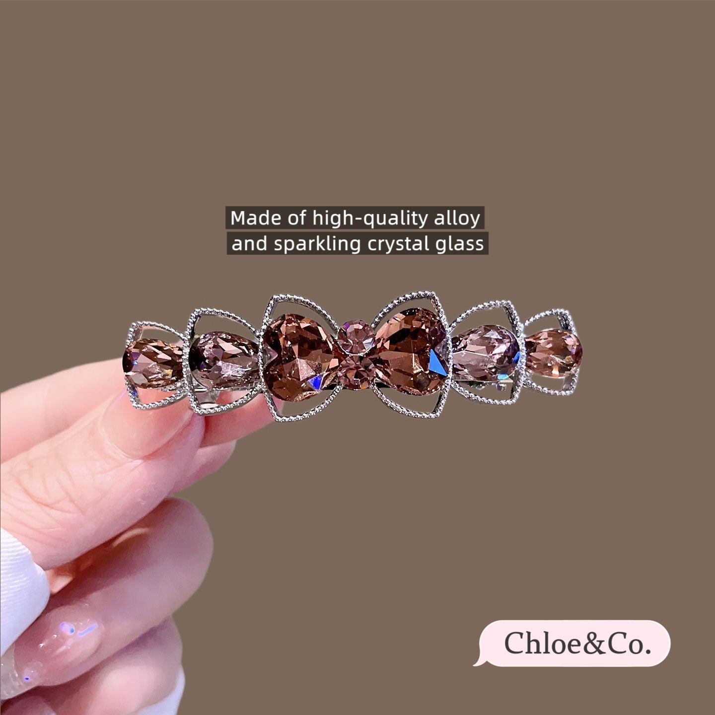 Crystal Butterfly Hair Clip – Elegant Alloy & Rhinestone Clip for Girls