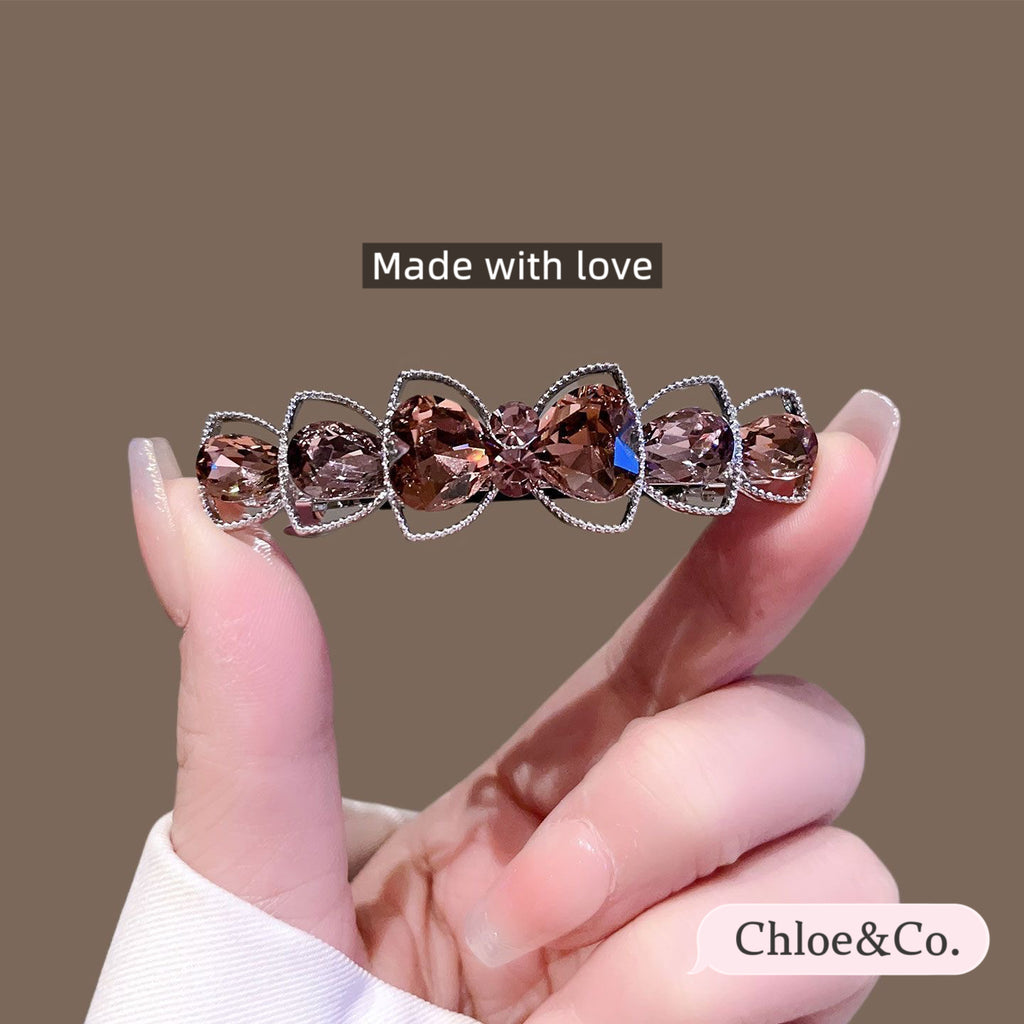 Crystal Butterfly Hair Clip – Elegant Alloy & Rhinestone Clip for Girls