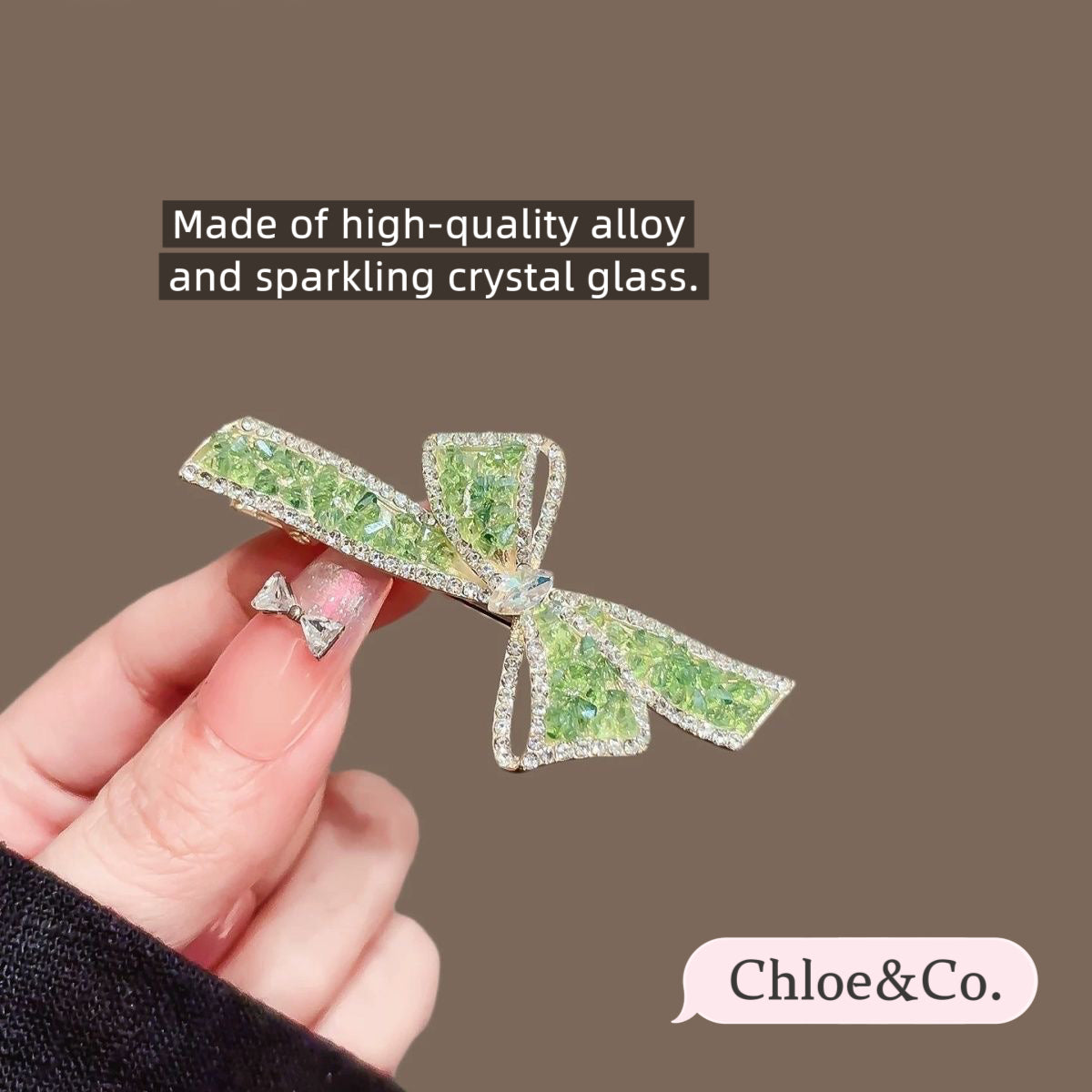 Crystal Butterfly Hair Clip – Elegant Alloy & Rhinestone Clip for Girls