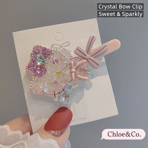 Bow Hair Clip – Sweet & Sparkly Crystal Clip for Girls