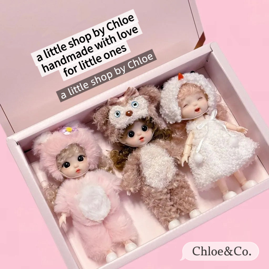 5-Piece Doll Gift Set – 17cm Soft Plush Dolls in Gift Box