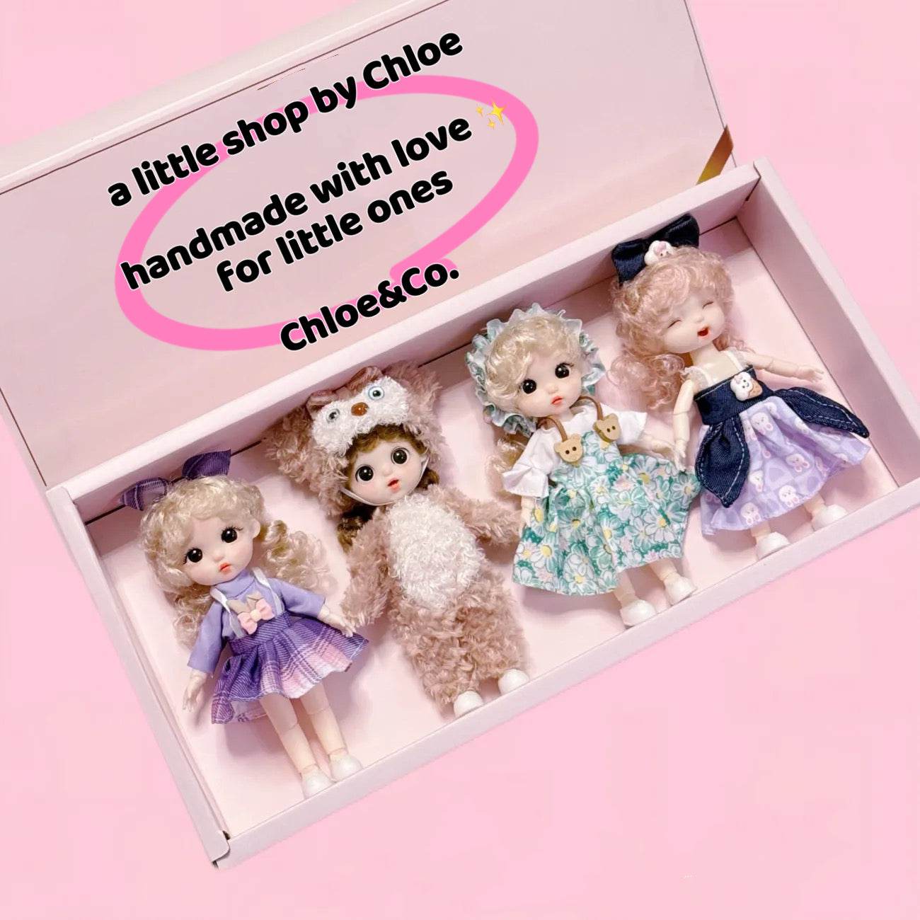 5-Piece Doll Gift Set – 17cm Soft Plush Dolls in Gift Box