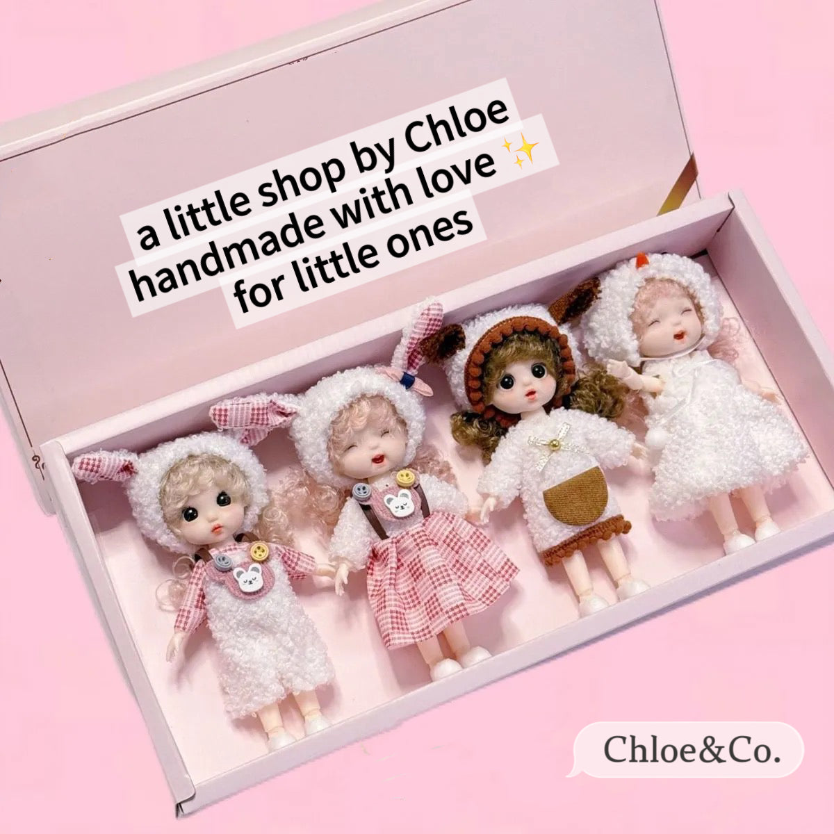 5-Piece Doll Gift Set – 17cm Soft Plush Dolls in Gift Box