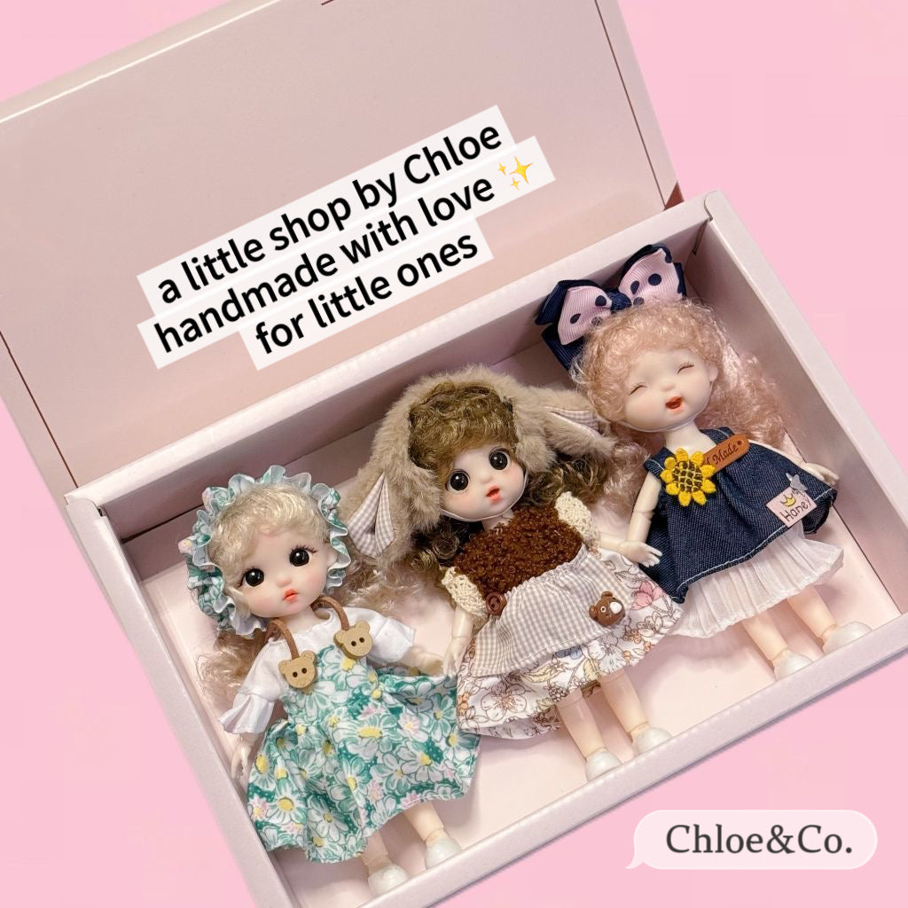 5-Piece Doll Gift Set – 17cm Soft Plush Dolls in Gift Box