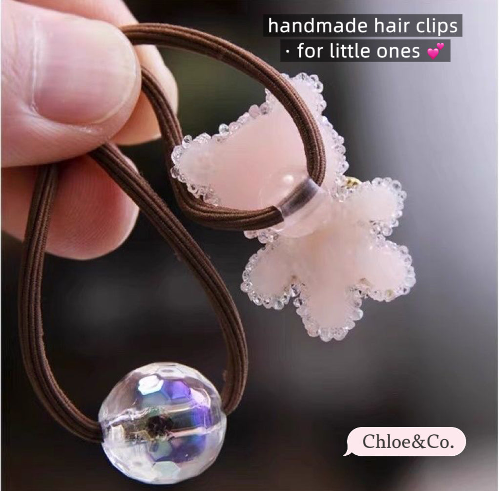 Crystal Bear Hair Tie – Sparkly Ponytail Holder for Girls