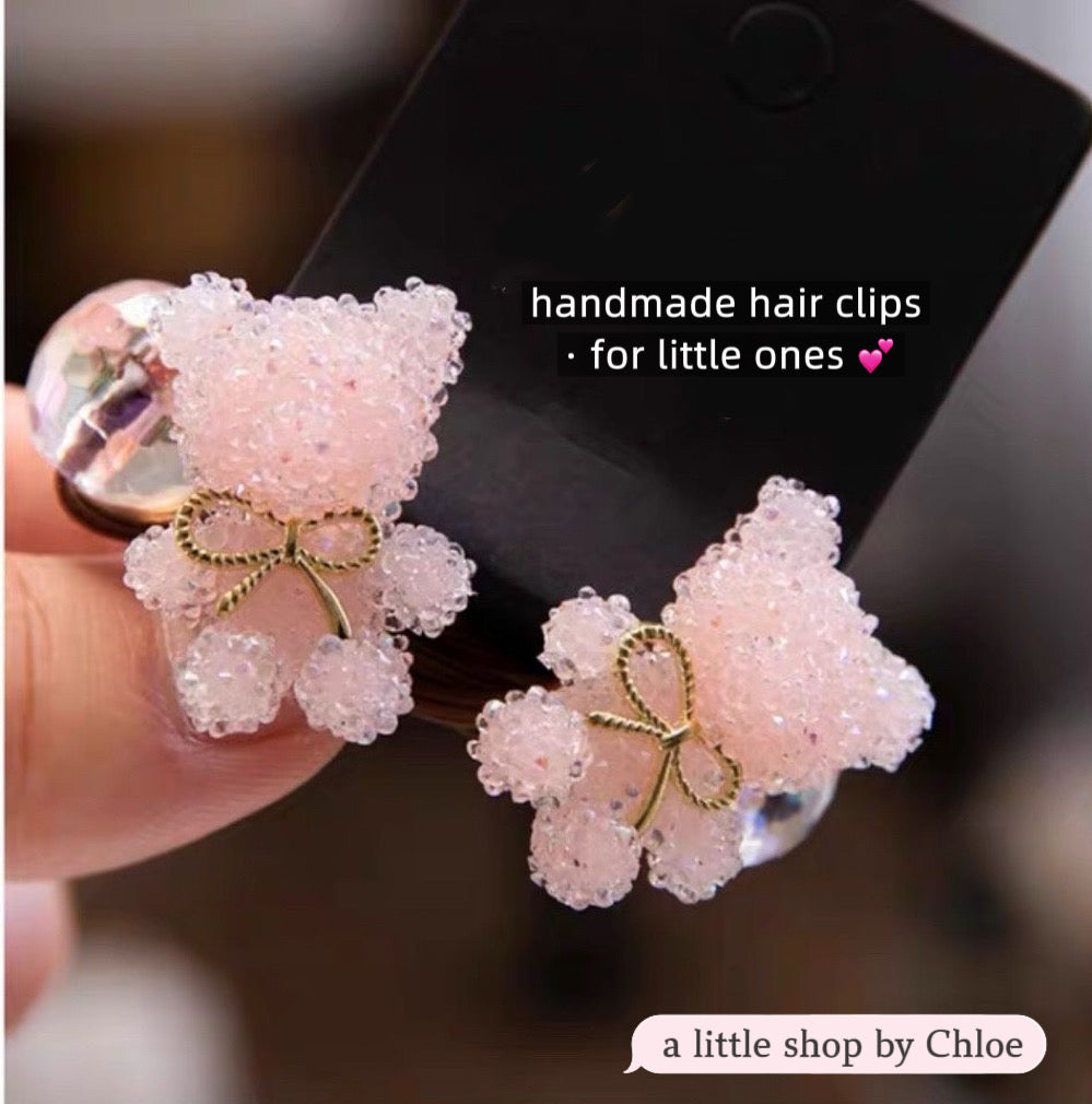 Crystal Bear Hair Tie – Sparkly Ponytail Holder for Girls